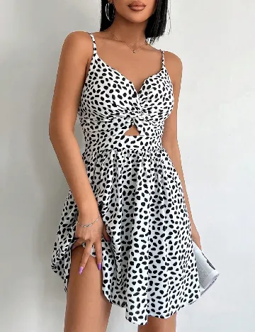 Rochie scurta SHEIN, alb/negru