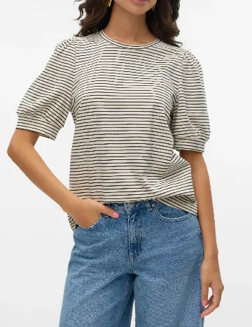 Tricou Vero Moda, crem
