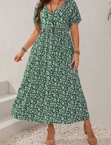 Rochie medie SHEIN CURVE, verde
