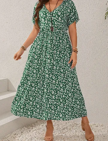 Rochie medie SHEIN CURVE, verde
