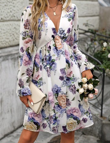 Rochie scurta SHEIN, floral print