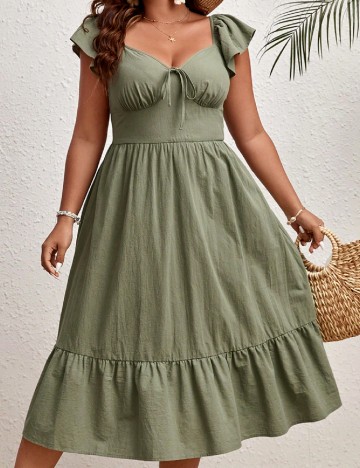 Rochie medie SHEIN CURVE, verde