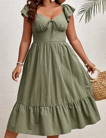 Rochie medie SHEIN CURVE, verde
