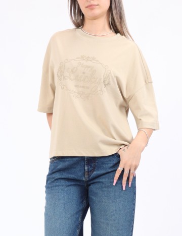 Tricou Only, bej