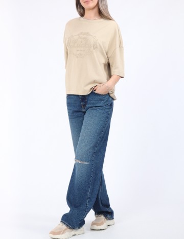 Tricou Only, bej