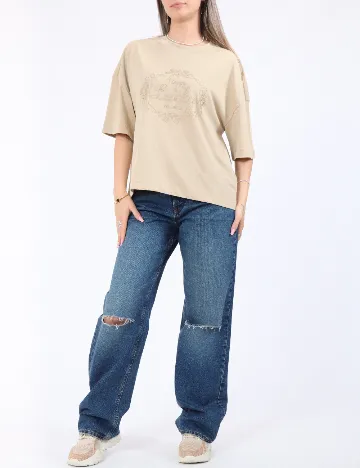 Tricou Only, bej