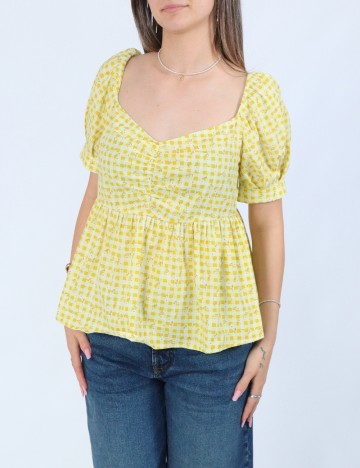 Bluza Pieces, galben