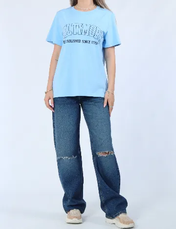 Tricou Pieces, albastru