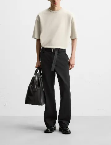 Tricou Oversize Zara, gri deschis