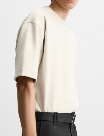 Tricou Oversize Zara, gri deschis