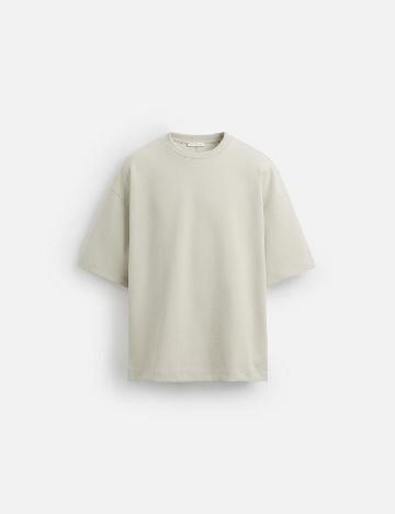 Tricou Oversize Zara, gri deschis