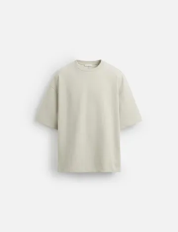 Tricou Oversize Zara, gri deschis
