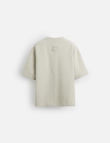 Tricou Oversize Zara, gri deschis