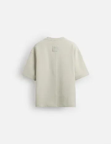 Tricou Oversize Zara, gri deschis