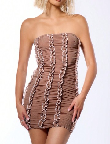 Rochie scurta Musera, maro