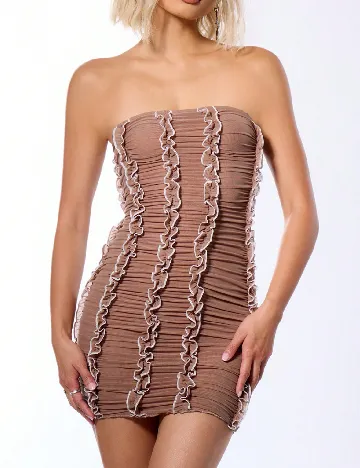 Rochie scurta Musera, maro