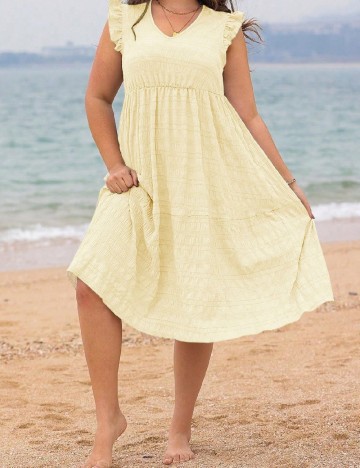 Rochie medie SHEIN CURVE, galben