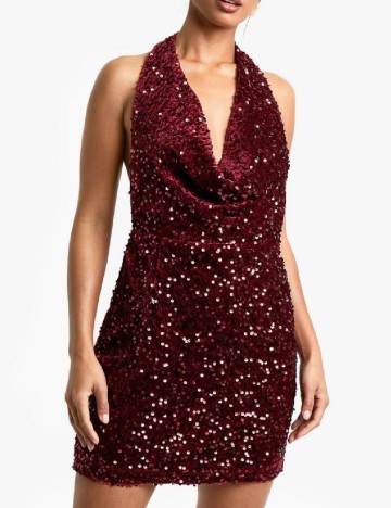 Rochie scurta Boohoo, visiniu