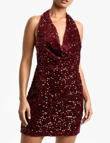 Rochie scurta Boohoo, visiniu