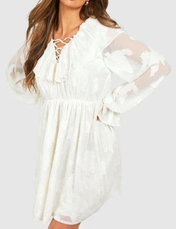 Rochie scurta Boohoo, ecru