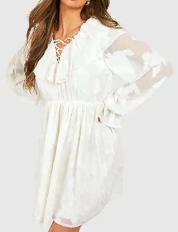 Rochie scurta Boohoo, ecru