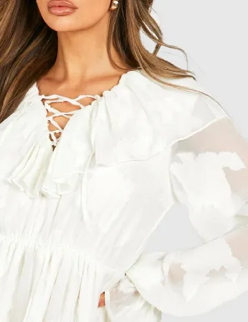 Rochie scurta Boohoo, ecru