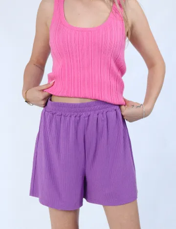 Pantaloni scurti Pieces, mov