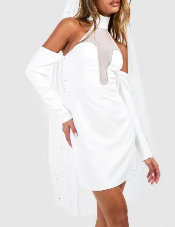 Rochie scurta Boohoo, alb