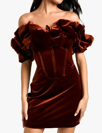 Rochie scurta Boohoo, maro