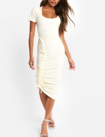 Rochie medie Boohoo, crem