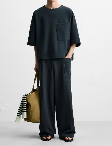 Pantaloni Zara, bleumarin