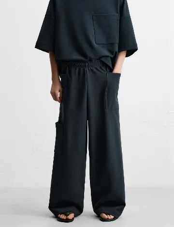 Pantaloni Zara, bleumarin