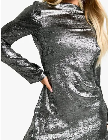 Rochie scurta Boohoo, argintiu
