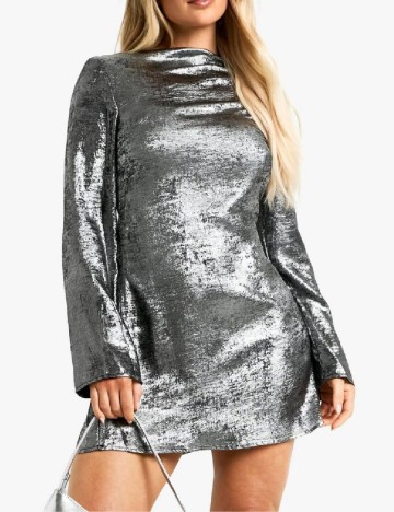 Rochie scurta Boohoo, argintiu