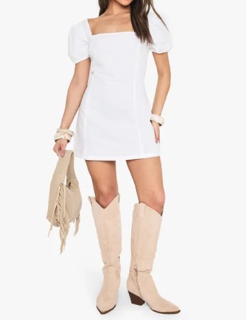 Rochie scurta Boohoo, alb