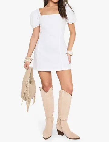 Rochie scurta Boohoo, alb