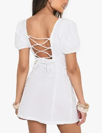 Rochie scurta Boohoo, alb