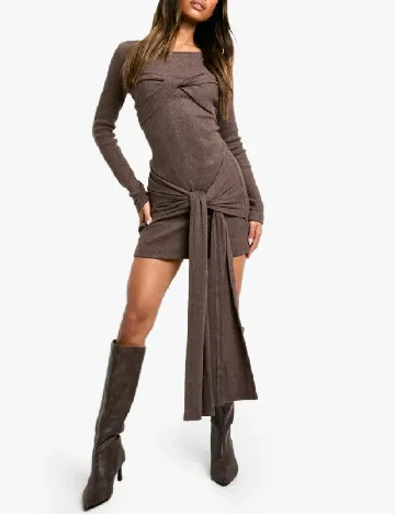 Rochie scurta Boohoo, maro