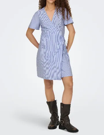 Rochie scurta Jacqueline de Yong, alb/albastru
