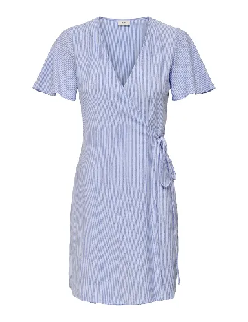 Rochie scurta Jacqueline de Yong, alb/albastru