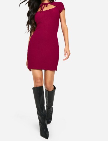 Rochie scurta Boohoo, visiniu