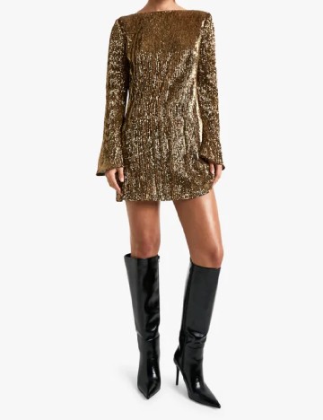 Rochie scurta Boohoo, auriu