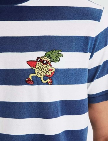 Tricou American Eagle, albastru/alb