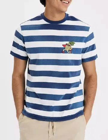 Tricou American Eagle, albastru/alb Albastru
