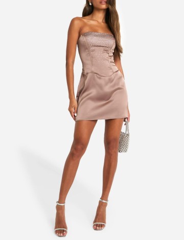 Rochie scurta Boohoo, maro