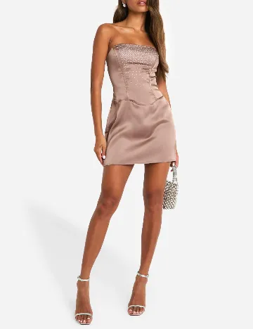Rochie scurta Boohoo, maro Maro