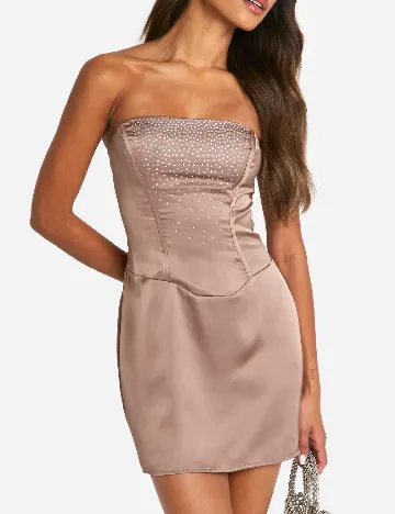 Rochie scurta Boohoo, maro Maro
