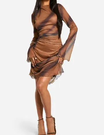 Rochie scurta Boohoo, maro
