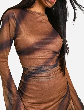 Rochie scurta Boohoo, maro
