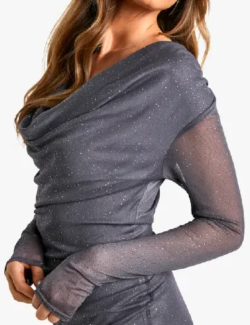 Rochie scurta Boohoo, gri